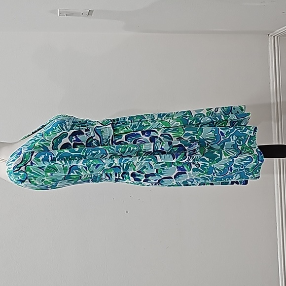 Lilly Pulitzer Fleur dress, Size L V-Neck, long Sleeve - Picture 8 of 10